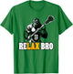 ReLax Bro Funny Gorilla Lacrosse Player Animal Lax T-Shirt - T-Shirt | Irish Green