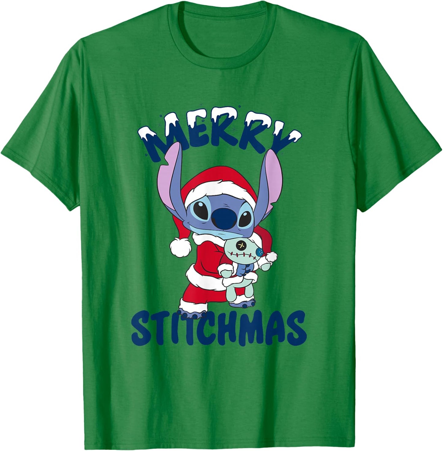 Disney Lilo & Stitch Christmas Merry Stitchmas Portrait T-Shirt - T-Shirt | Irish Green