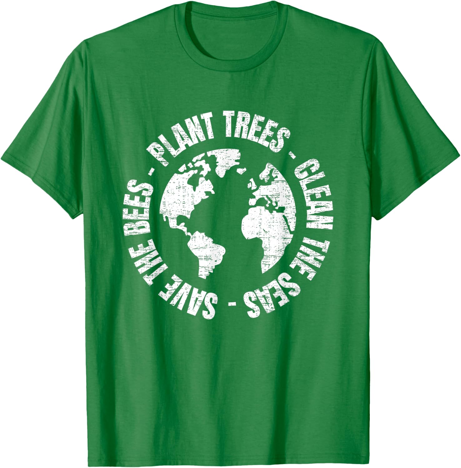 Earth Day Save Bees Plant Trees Clean Seas Environmentalist T-Shirt - T-Shirt | Irish Green