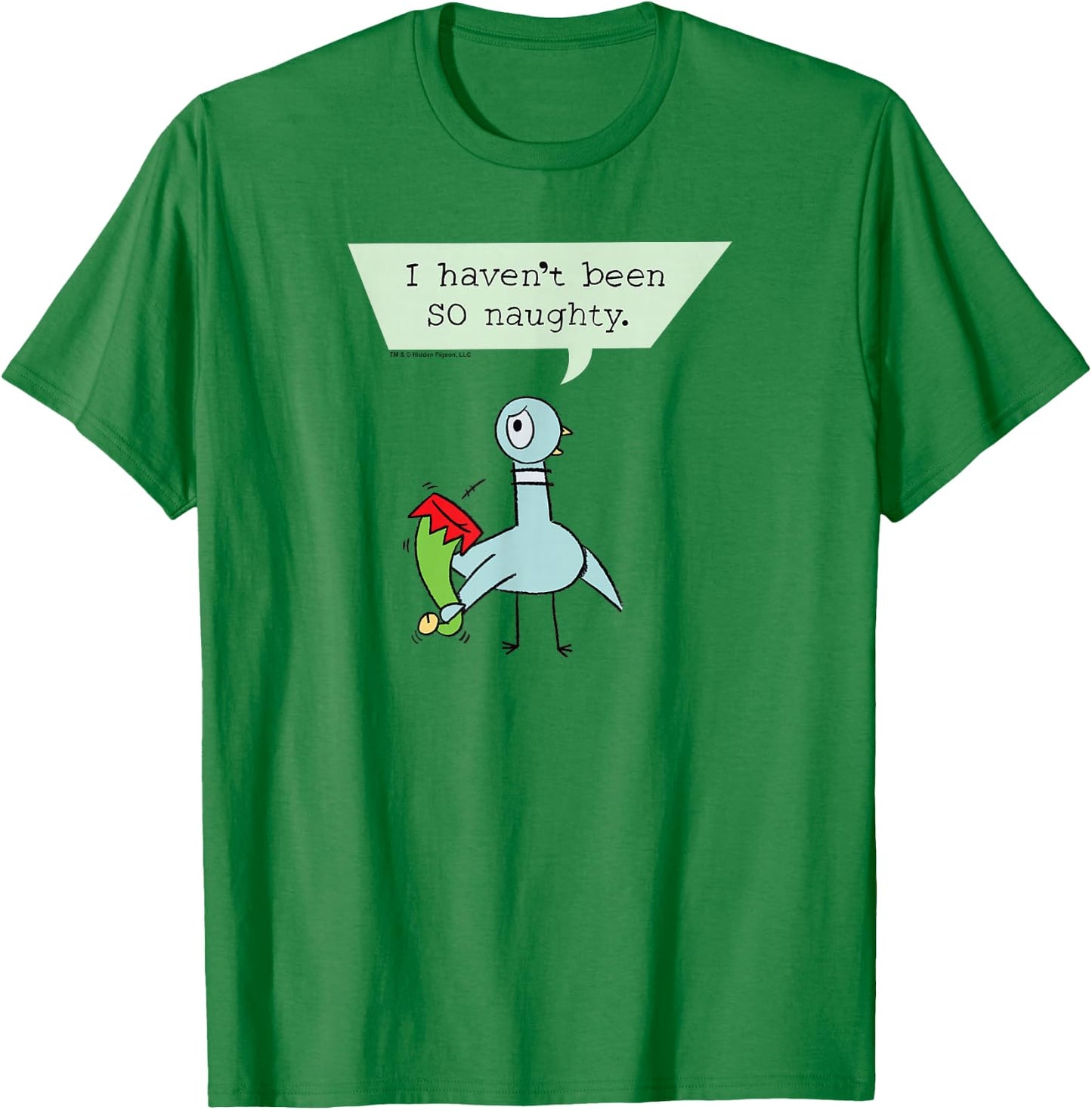 The Pigeon Naughty Christmas Pigeon T-Shirt - T-Shirt | Irish Green