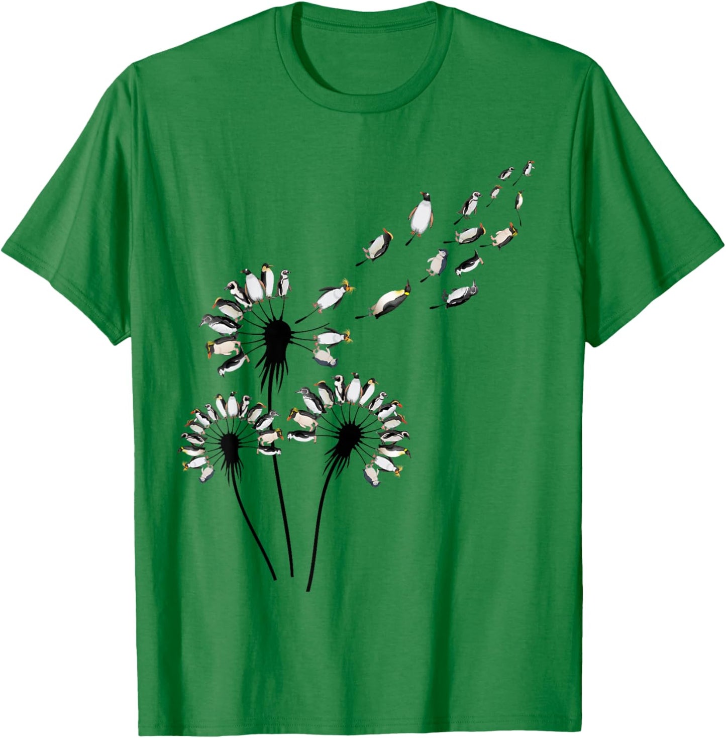 Dandelion Penguins Shirt for Penguin Lover | Penguin T-Shirt - T-Shirt | Irish Green