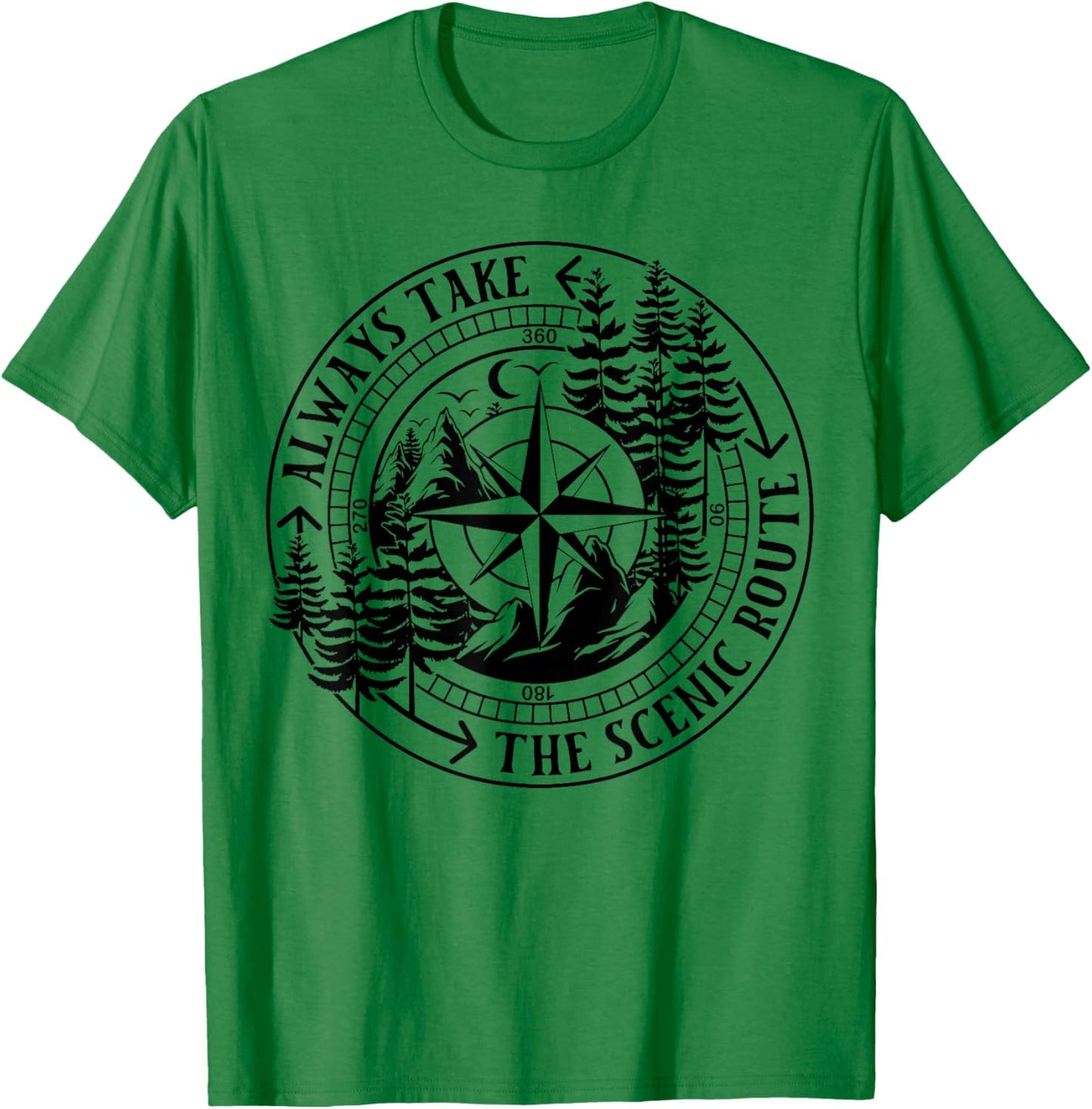 Always Take The Scenic Route T-Shirt - T-Shirt | Irish Green