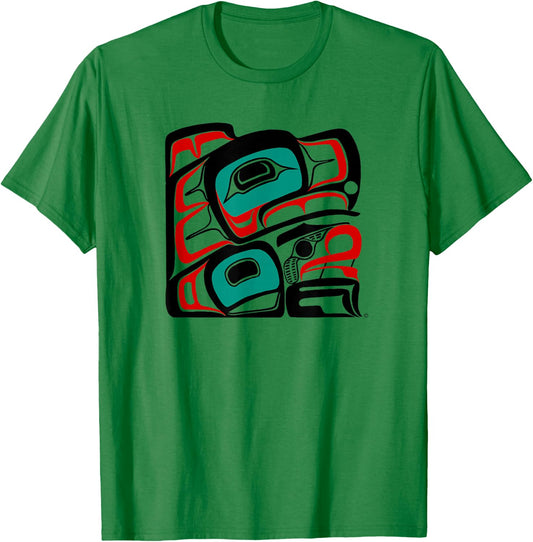Eagle of NW Coast Native American Canadian Indian Style T-Shirt - T-Shirt | Irish Green