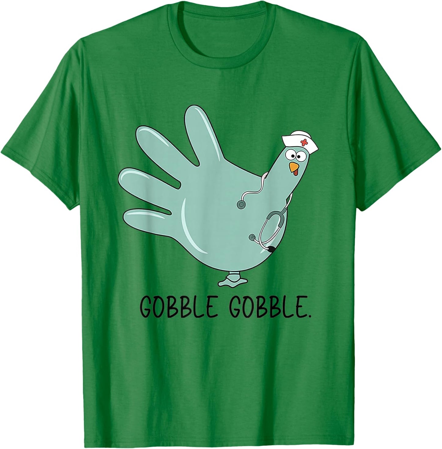 Turkey Glove Thanksgiving Gobble Nurse Thanksgiving Fall T-Shirt - T-Shirt | Irish Green