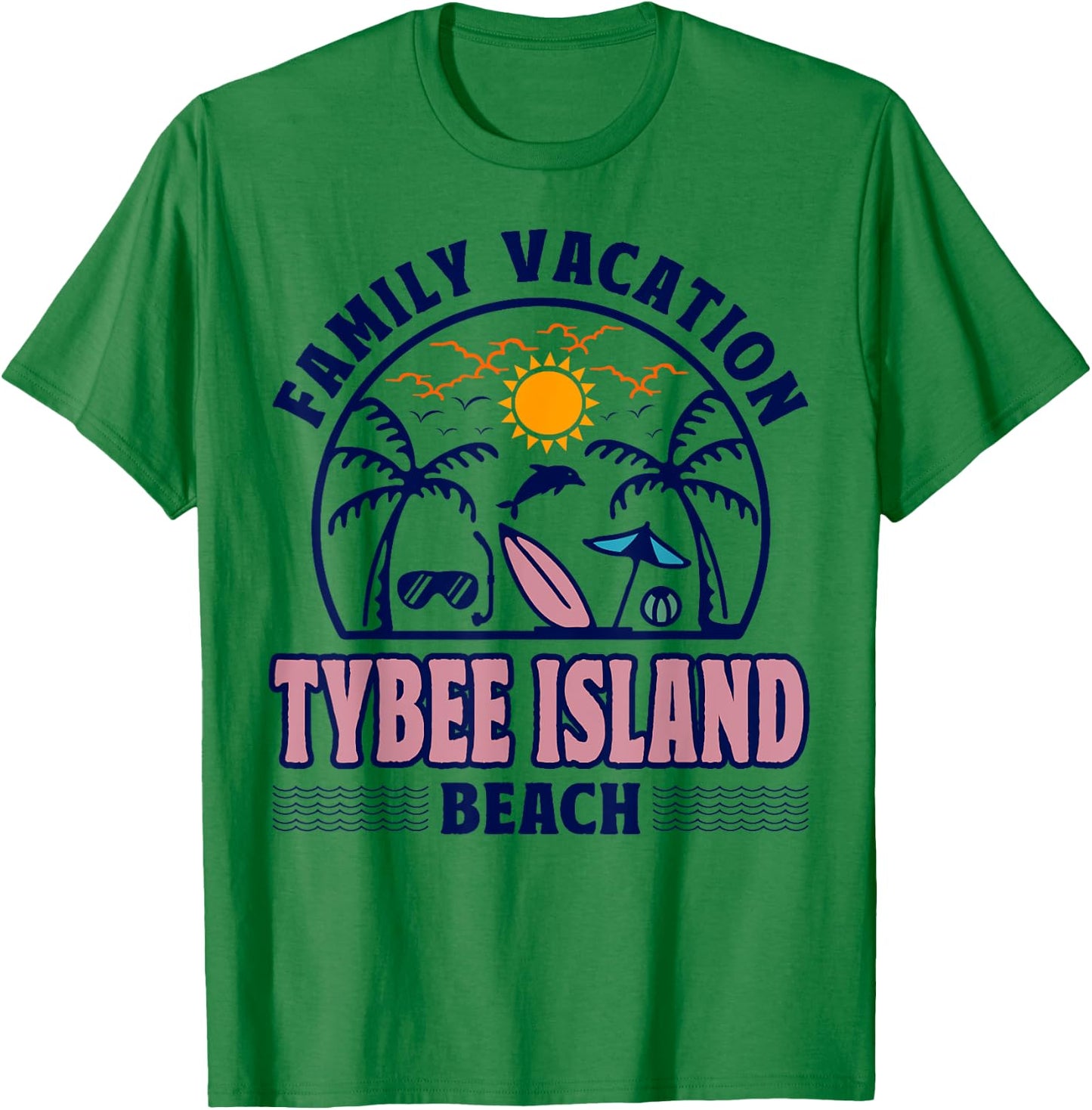 Georgia Family Vacation Tybee Island Beach Women Kids T-Shirt - T-Shirt | Irish Green