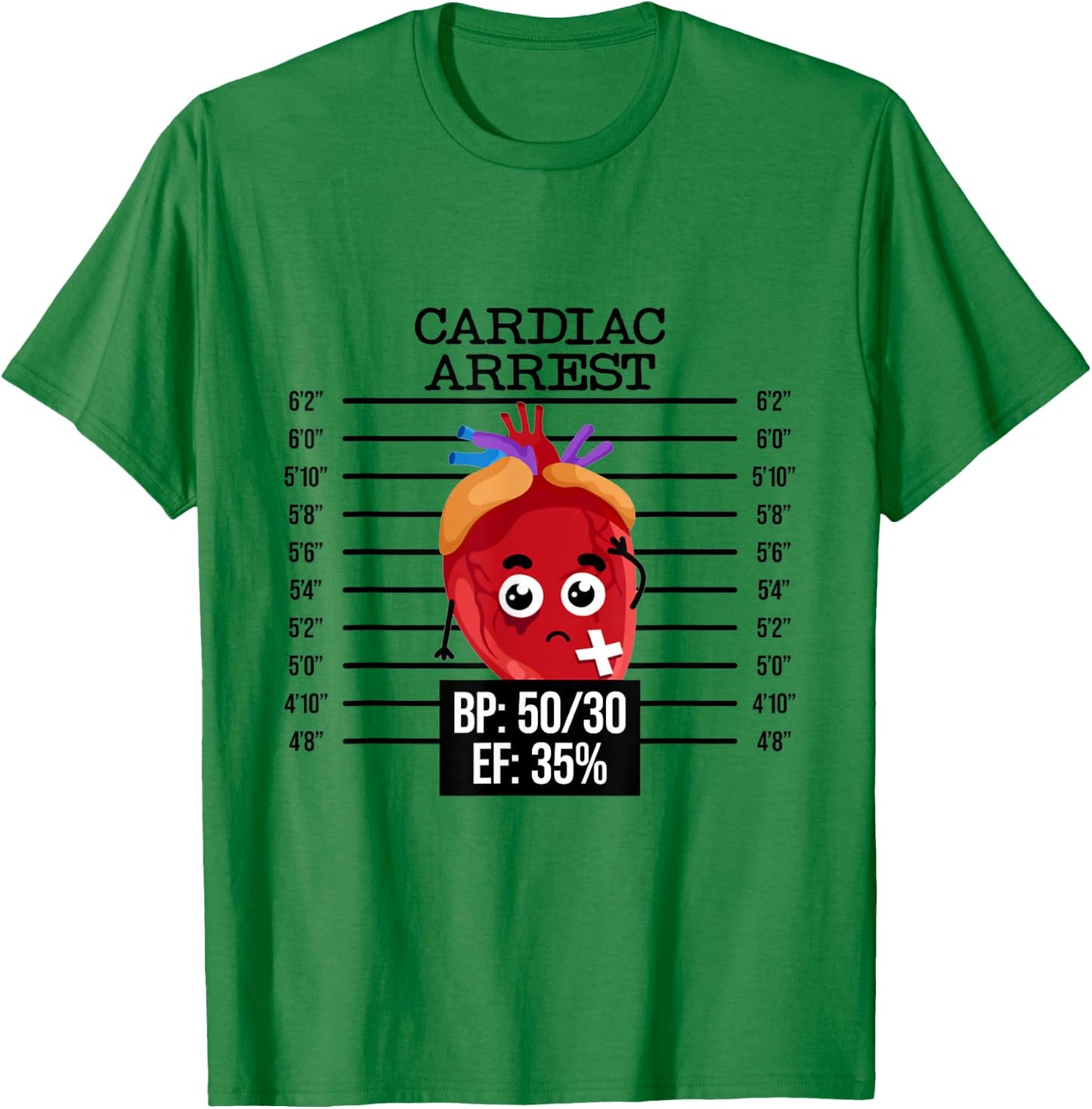 Funny Cardiology Badge Reel, Cardiac Arrest EKG Badge Holder T-Shirt - T-Shirt | Irish Green