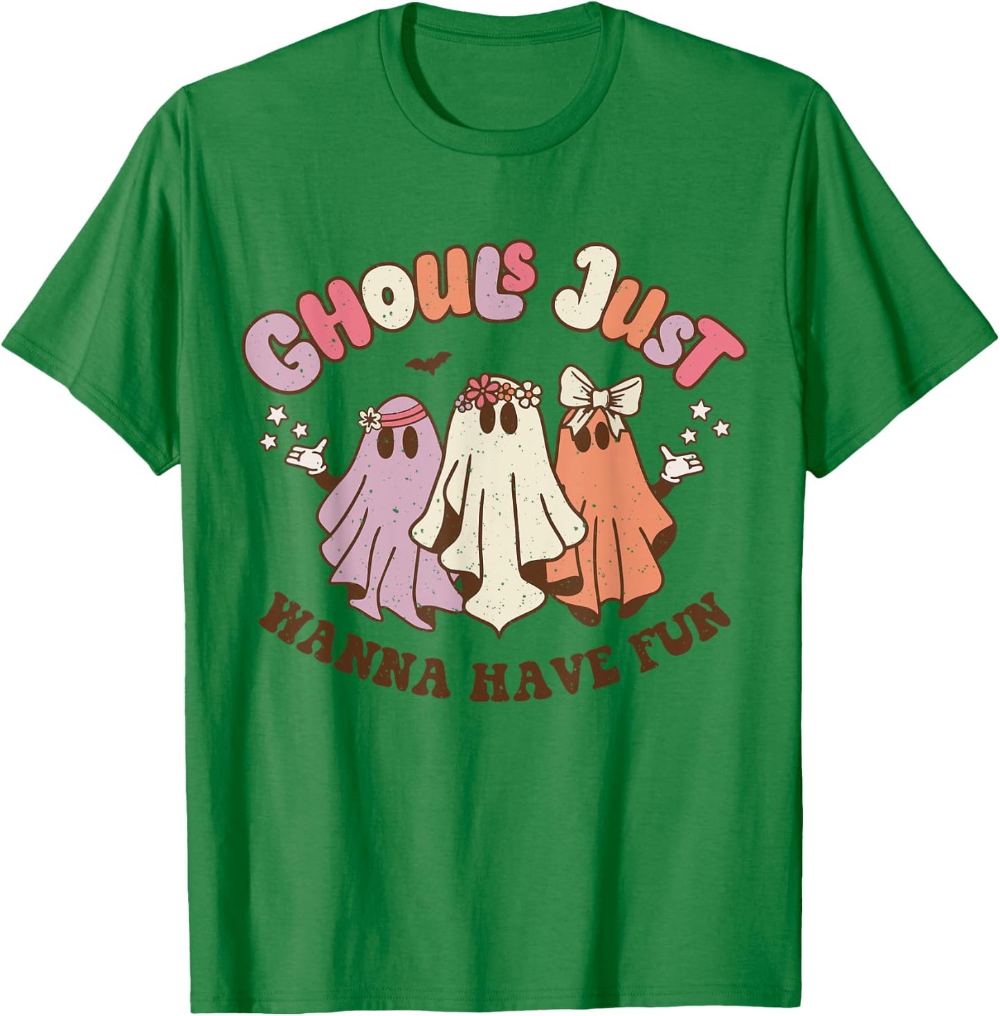 Ghouls Just Wanna Have Fun Retro Halloween Groovy Party T-Shirt - T-Shirt | Irish Green