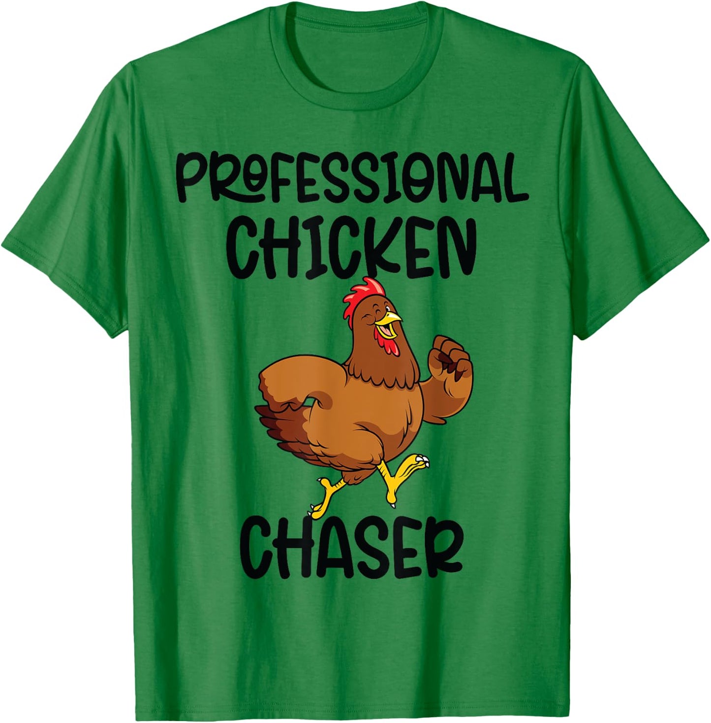 Professional Chicken Chaser Funny Farm Farmer Kids Running T-Shirt - T-Shirt | Irish Green