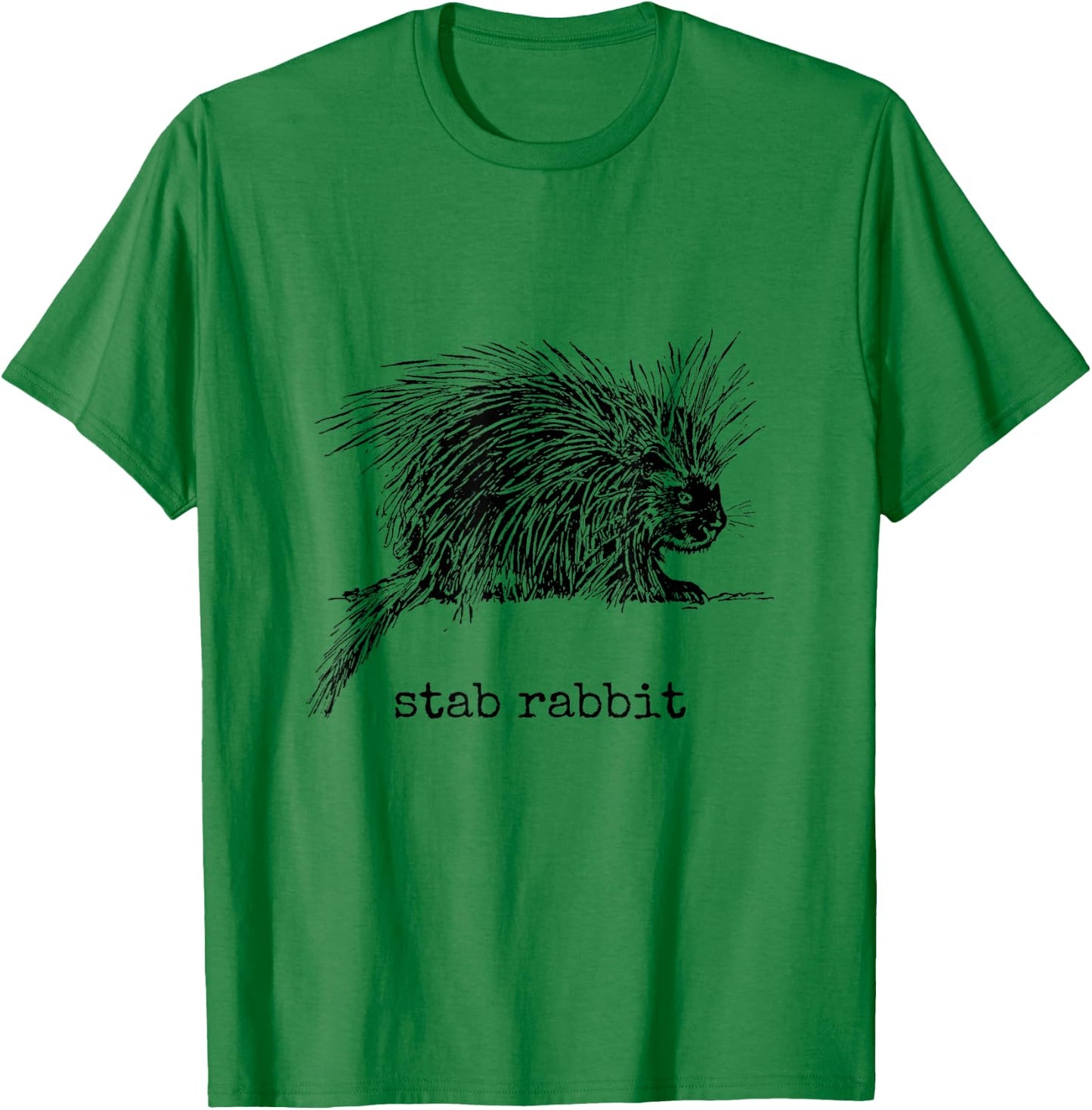 Stab Rabbit Funny Porcupine Wrong Animal Name Joke T-Shirt - T-Shirt | Irish Green