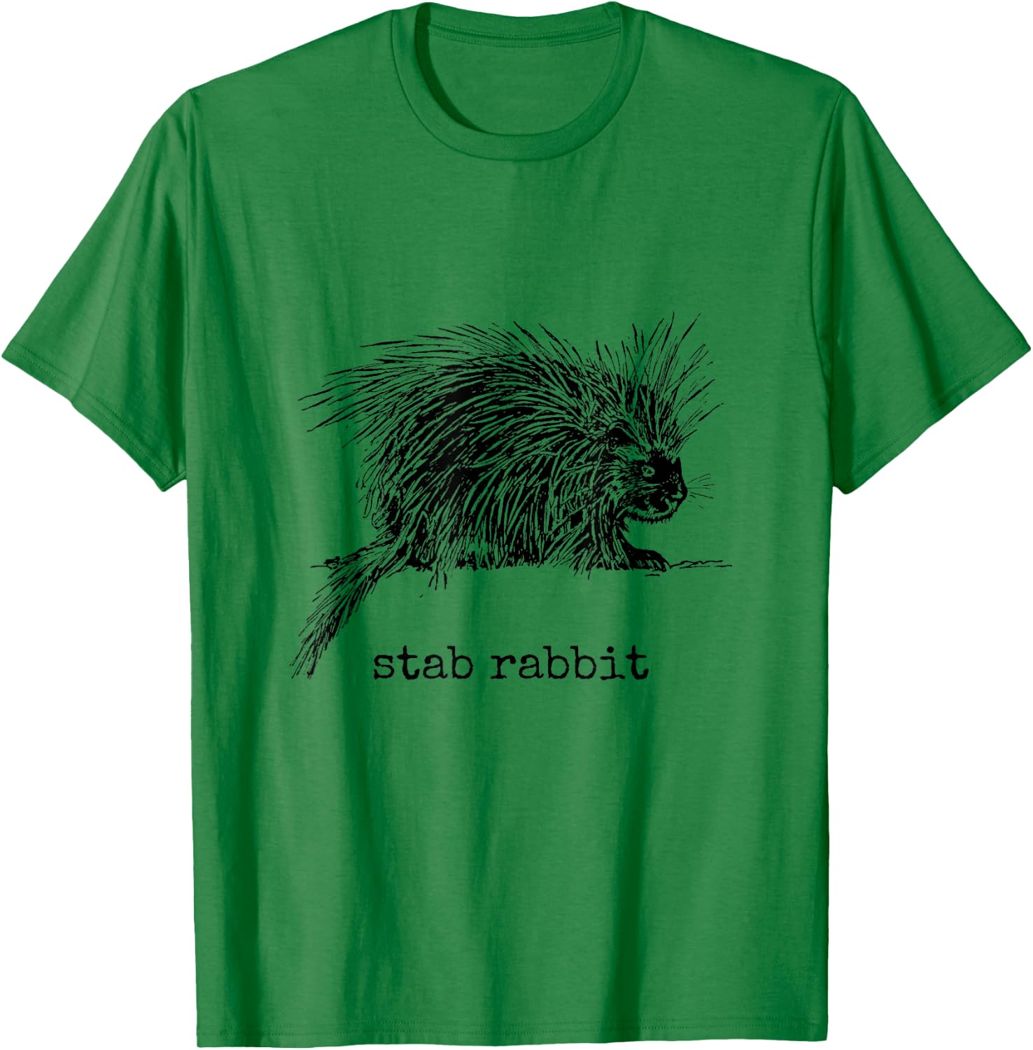 Stab Rabbit Funny Porcupine Wrong Animal Name Joke T-Shirt - T-Shirt | Irish Green