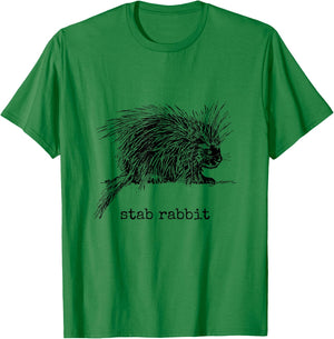 Stab Rabbit Funny Porcupine Wrong Animal Name Joke T-Shirt - T-Shirt | Irish Green