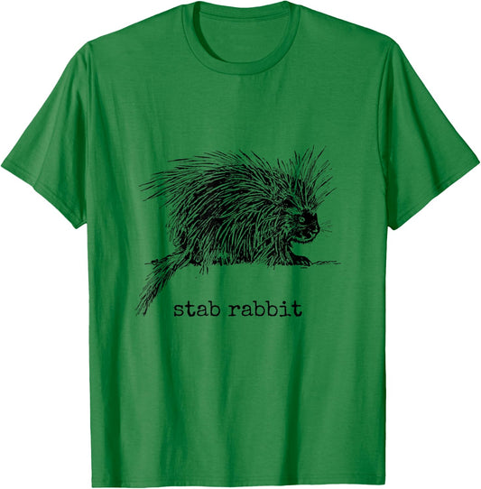 Stab Rabbit Funny Porcupine Wrong Animal Name Joke T-Shirt - T-Shirt | Irish Green