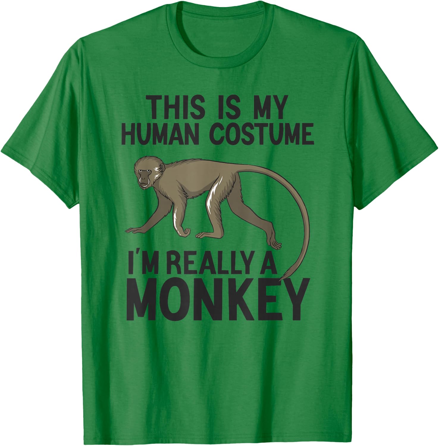 Simple Halloween Costumes Women Funny Monkey Costume T-Shirt - T-Shirt | Irish Green