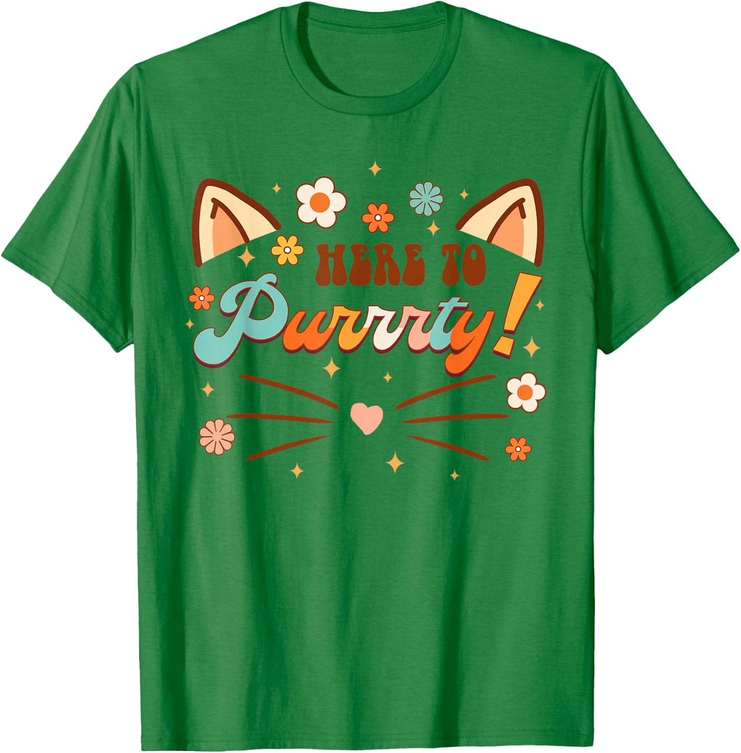 Here To Purrty Bridesmaid Bride Babe Bachelorette Matching T-Shirt - T-Shirt | Irish Green