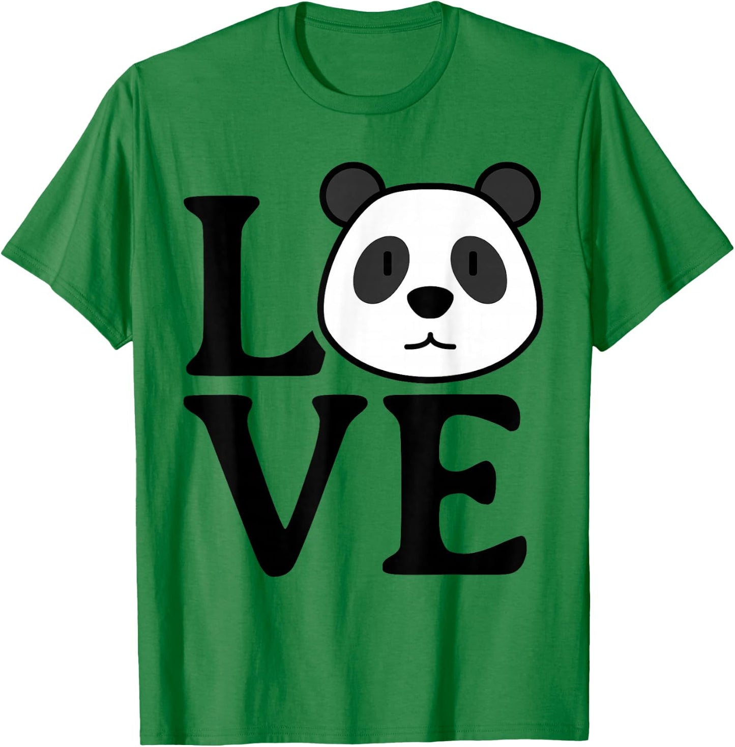LOVE Panda Cute Funny Kawaii Minimalist Graphic Design T-Shirt - T-Shirt | Irish Green
