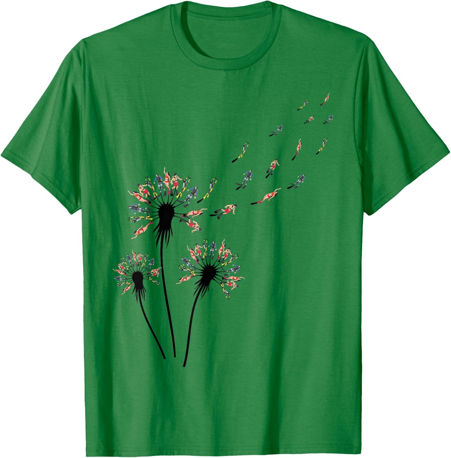 Dandelion Diving Shirt for Scuba Diver | Scuba Diving T-Shirt - T-Shirt | Irish Green