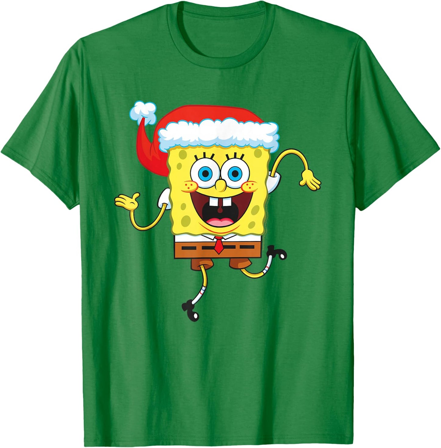SpongeBob SquarePants Christmas Santa Hat T-Shirt - T-Shirt | Irish Green