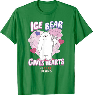 We Bare Bears Valentine's Day Ice Bear Hearts T-Shirt - T-Shirt | Irish Green