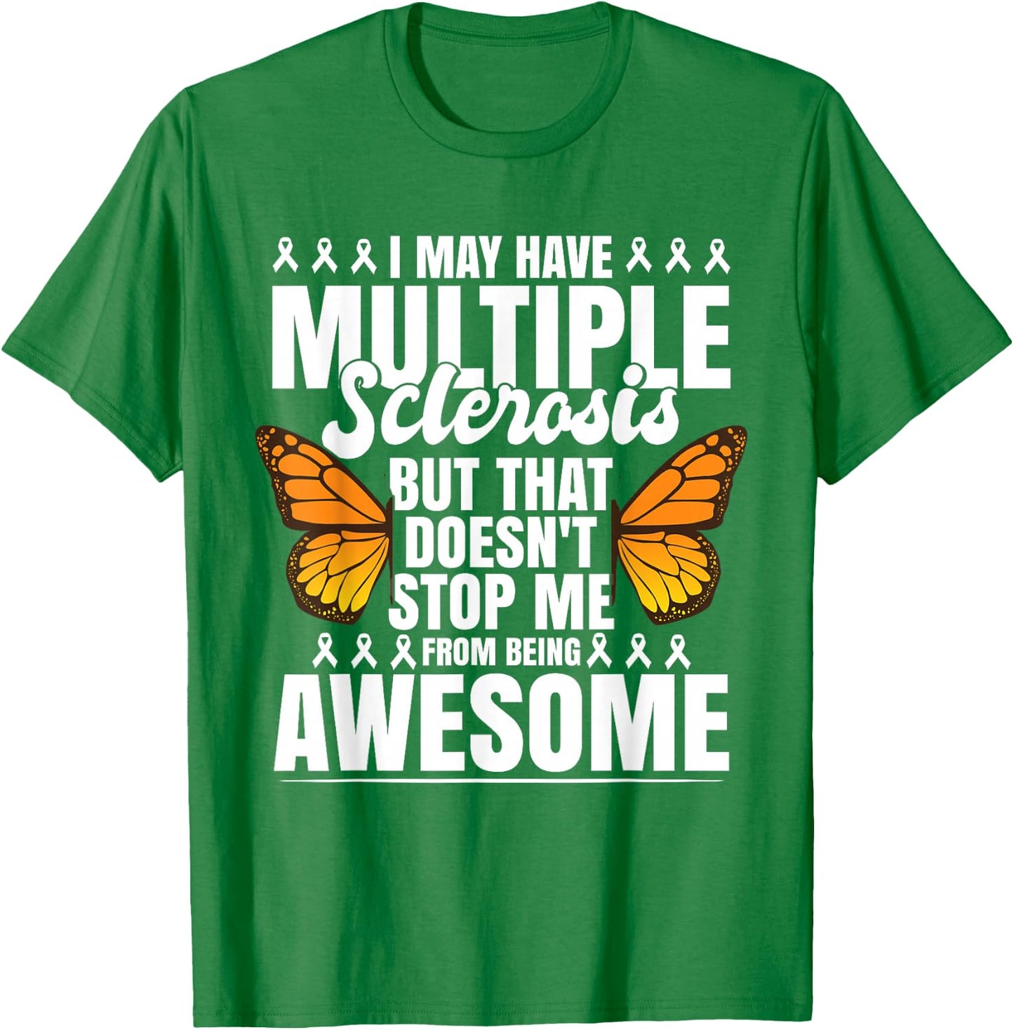 Multiple Sclerosis MS Butterfly T-Shirt - T-Shirt | Irish Green