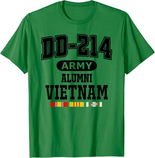 DD-214 Army Vietnam Veteran Black T-Shirt - T-Shirt | Irish Green