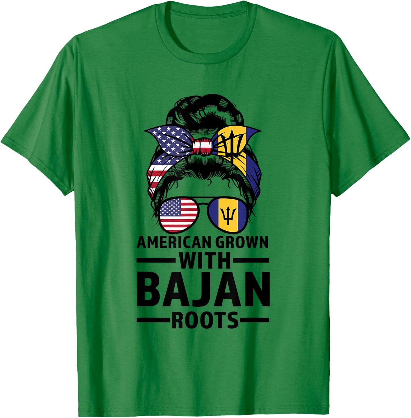 american grown with Bajan roots Bajan T-Shirt - T-Shirt | Irish Green