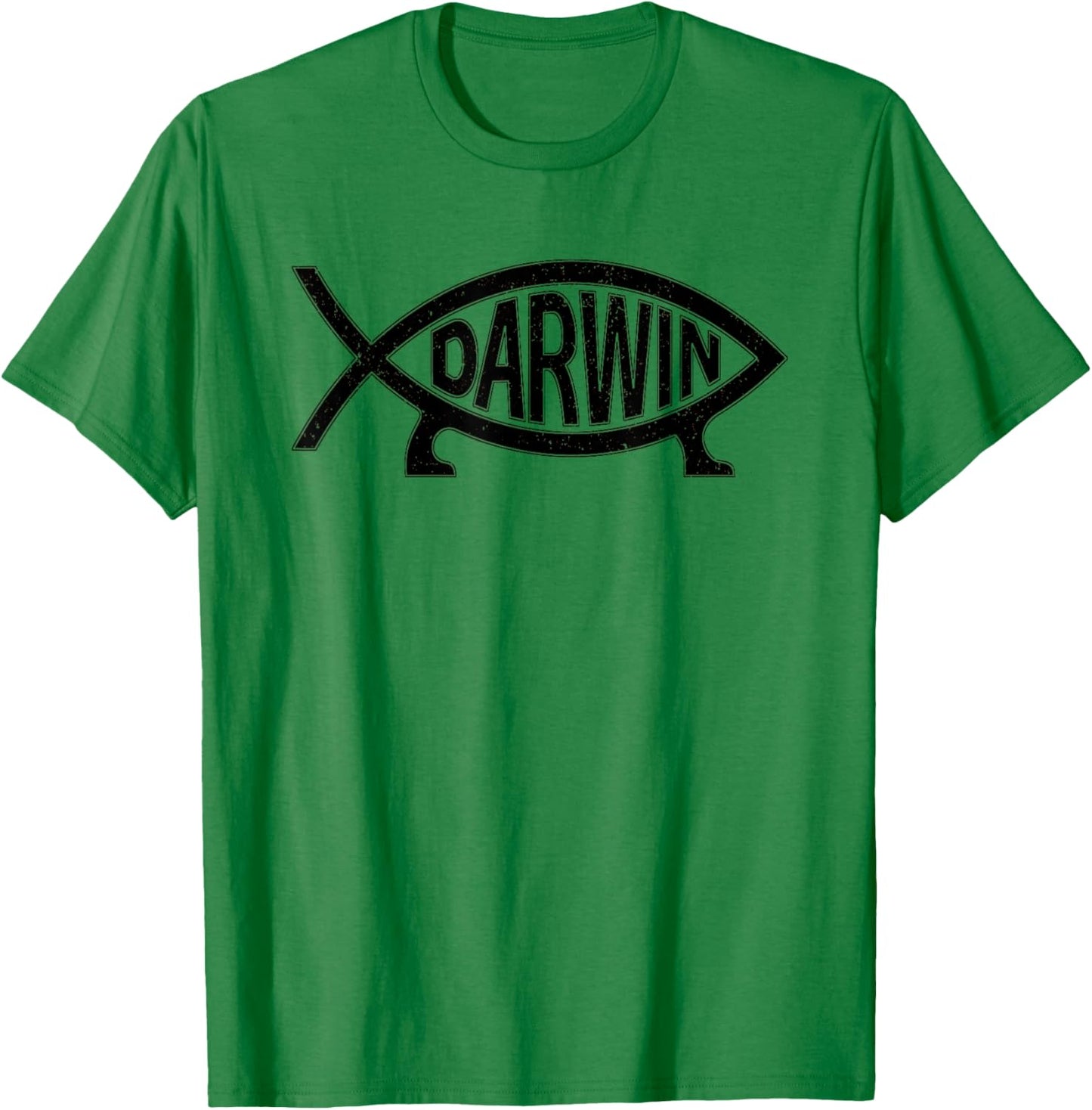 Darwin Ichthys Fish Symbol Fun Atheist T-Shirt - T-Shirt | Irish Green