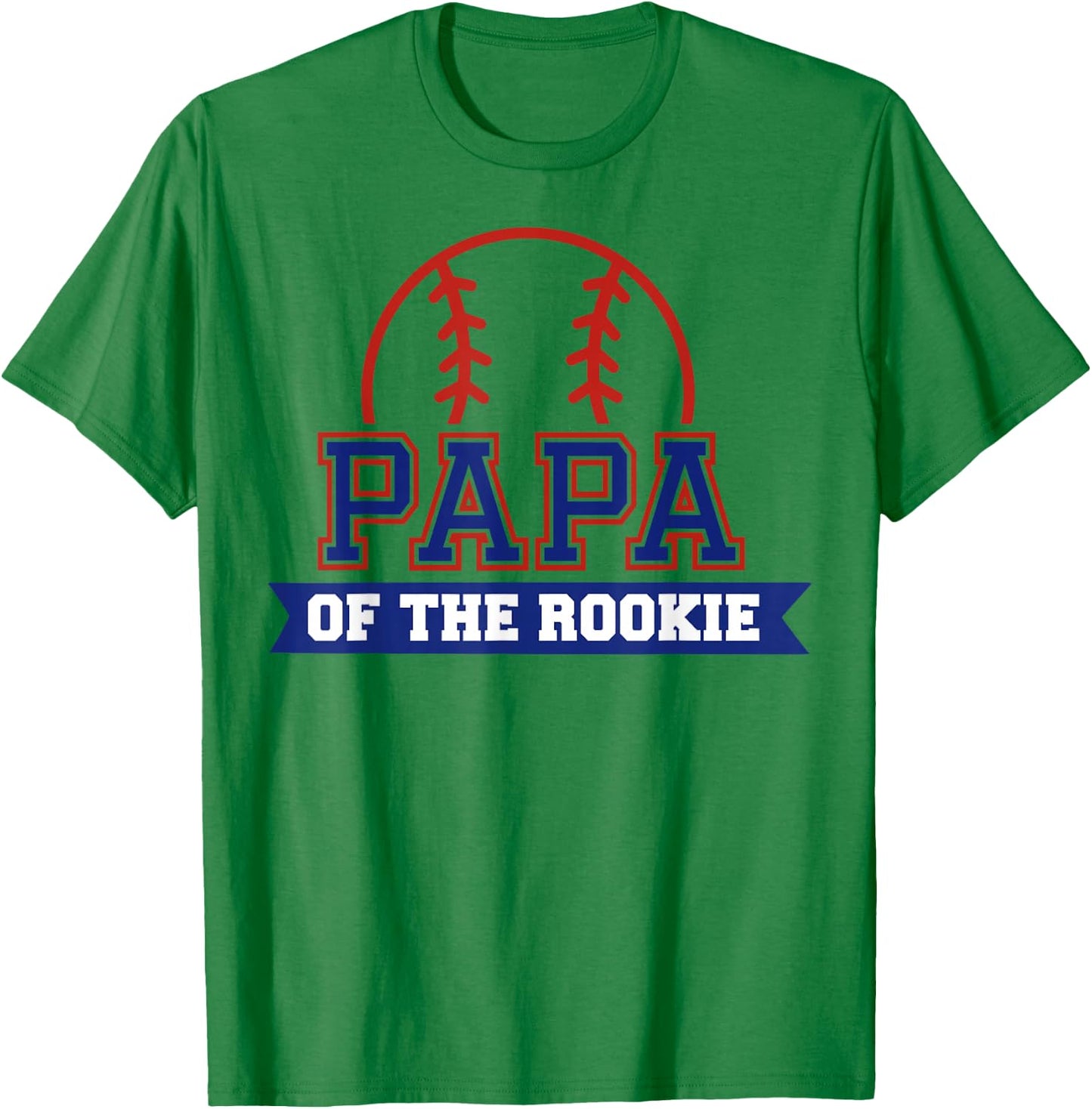 Papa of Rookie 1st Birthday Baseball Theme Matching Party T-Shirt - T-Shirt | Irish Green