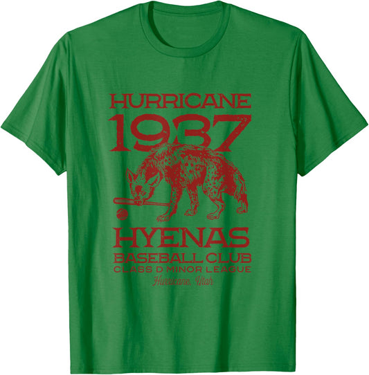 Hurricane Hyenas Minor League Retro Baseball Team T-Shirt - T-Shirt | Irish Green