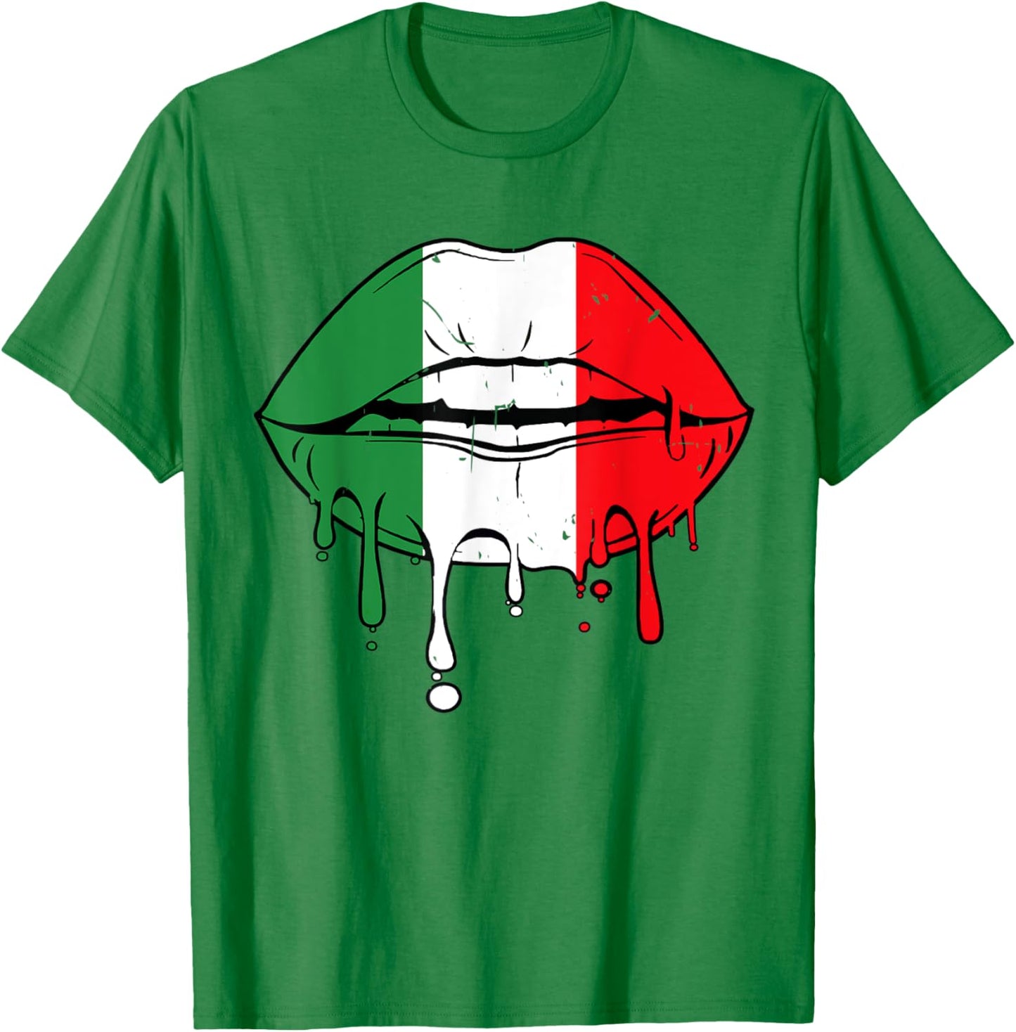 Cinco De Mayo Outfit Women Men Sexy Lip Mexican Flag Funny T-Shirt - T-Shirt | Irish Green