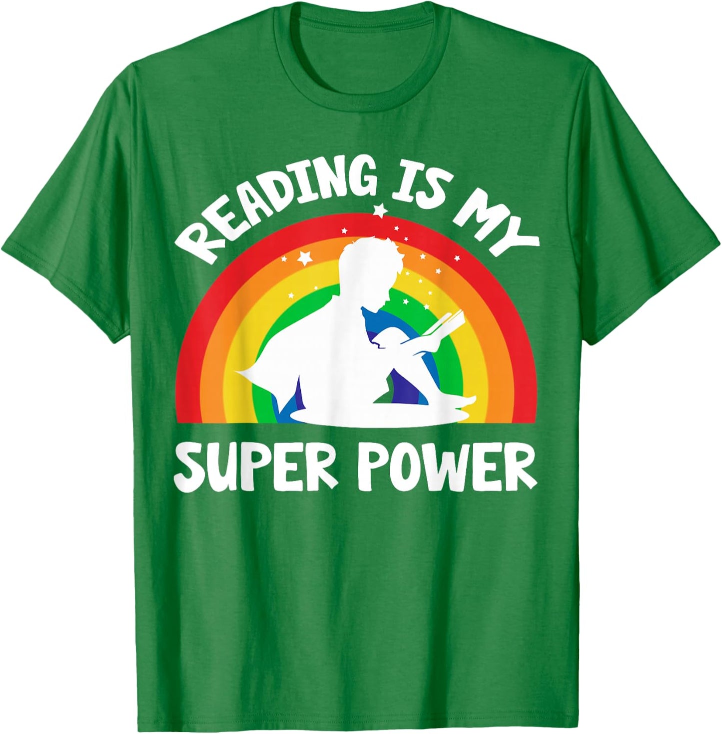Reading Is My Superpower Book-Shirt Kids Boy Toddler Teacher T-Shirt - T-Shirt | Irish Green