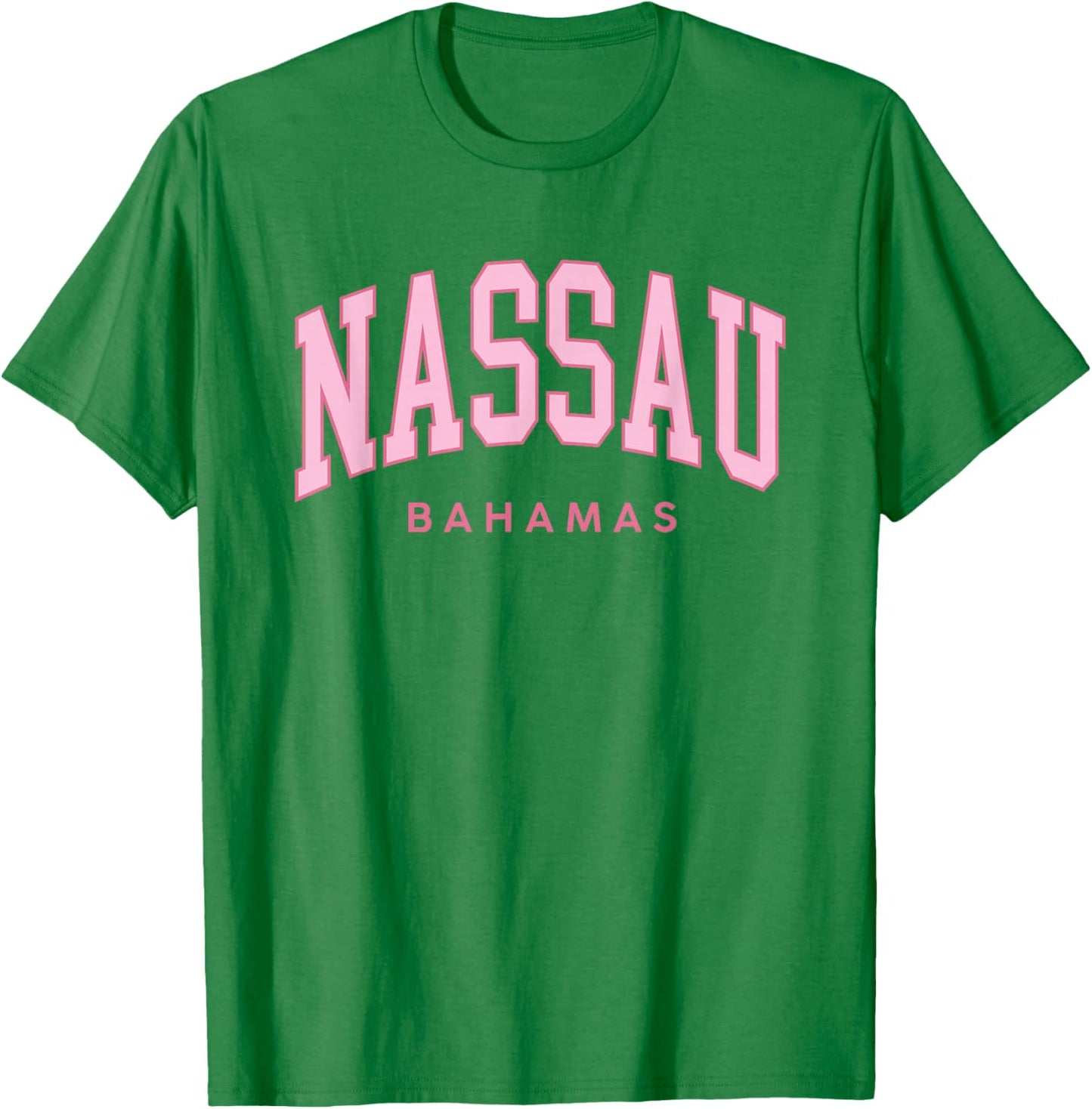 Nassau Bahamas Preppy Retro Throwback Pink Souvenir T-Shirt - T-Shirt | Irish Green