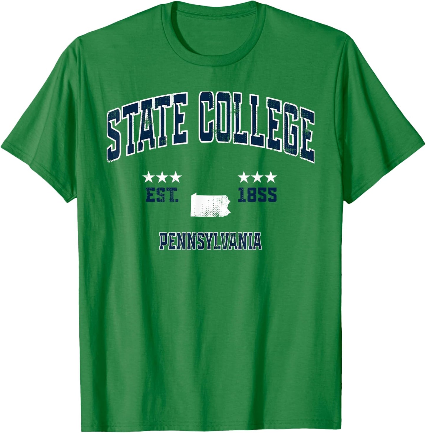 State College Pennsylvania PA Vintage Athletic Navy Sports T-Shirt - T-Shirt | Irish Green