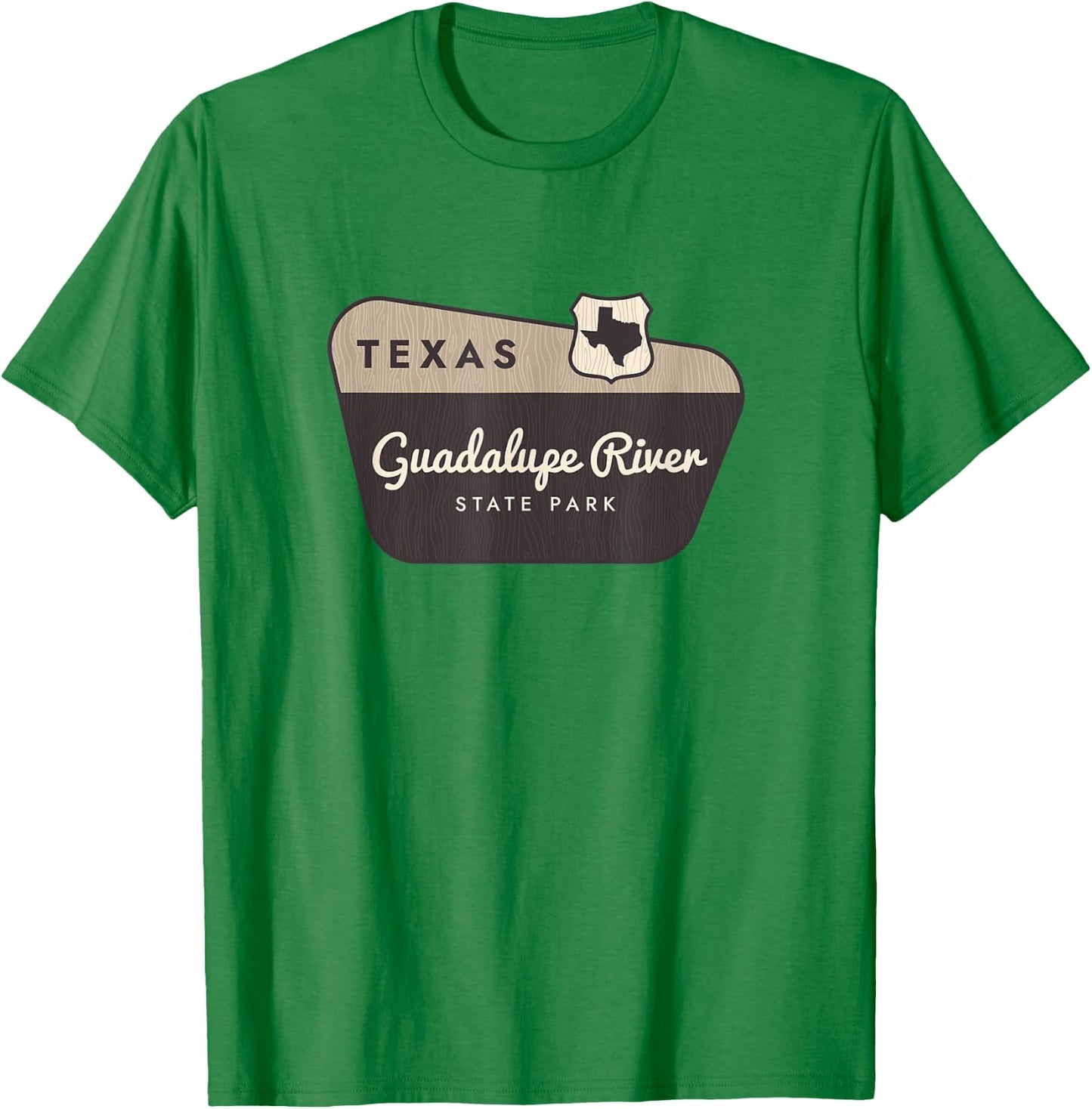 Guadalupe River State Park Texas TX Welcome Sign Vacation T-Shirt - T-Shirt | Irish Green