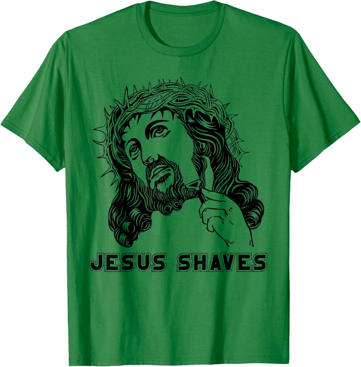 Jesus Shave Christian God Bible Cross Faith T-Shirt - T-Shirt | Irish Green