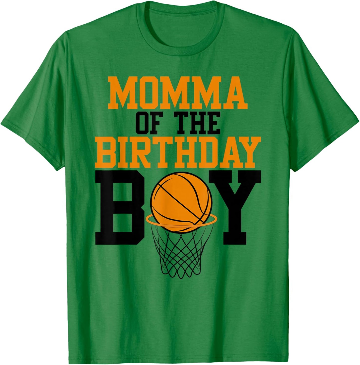 Momma Of The Birthday Boy Basketball Family Birthday T-Shirt - T-Shirt | Irish Green