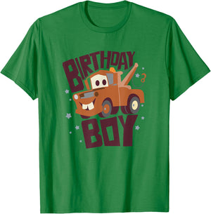 Disney Pixar Cars Birthday Boy Tow Mater Portrait T-Shirt - T-Shirt | Irish Green