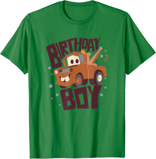 Disney Pixar Cars Birthday Boy Tow Mater Portrait T-Shirt - T-Shirt | Irish Green
