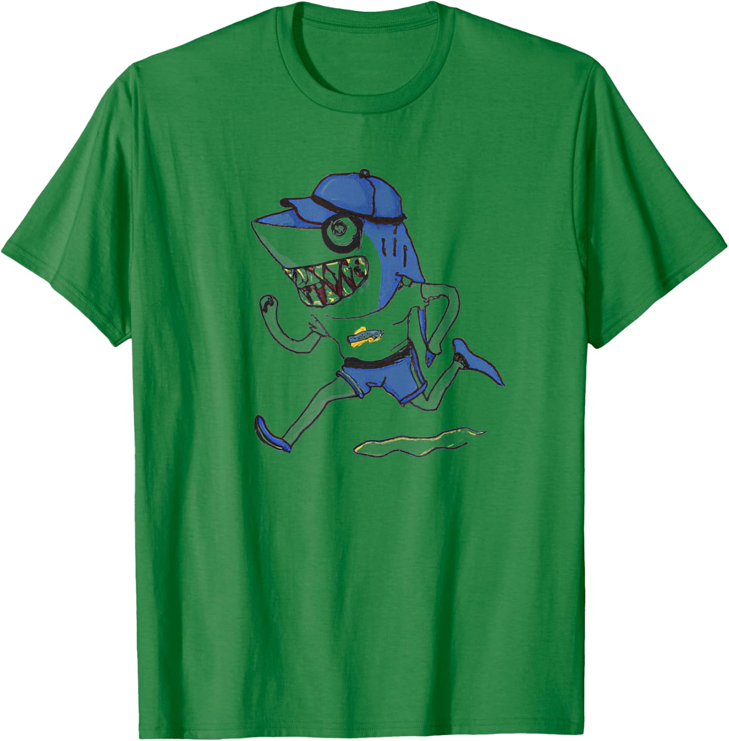 Funny running shark running runner T-Shirt - T-Shirt | Irish Green