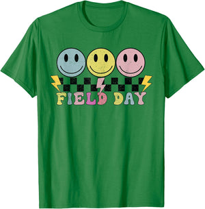 Hippie Retro Field Day Design for Kids, Teachers Field Day T-Shirt - T-Shirt | Irish Green
