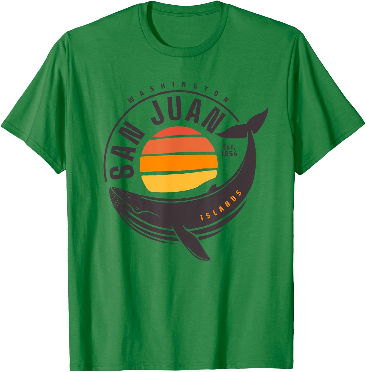 San Juan Island Washington Sunset T-Shirt - T-Shirt | Irish Green