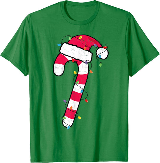 Christmas Candy Cane Santa Xmas Kids Toddler Youth Women Men T-Shirt - T-Shirt | Irish Green