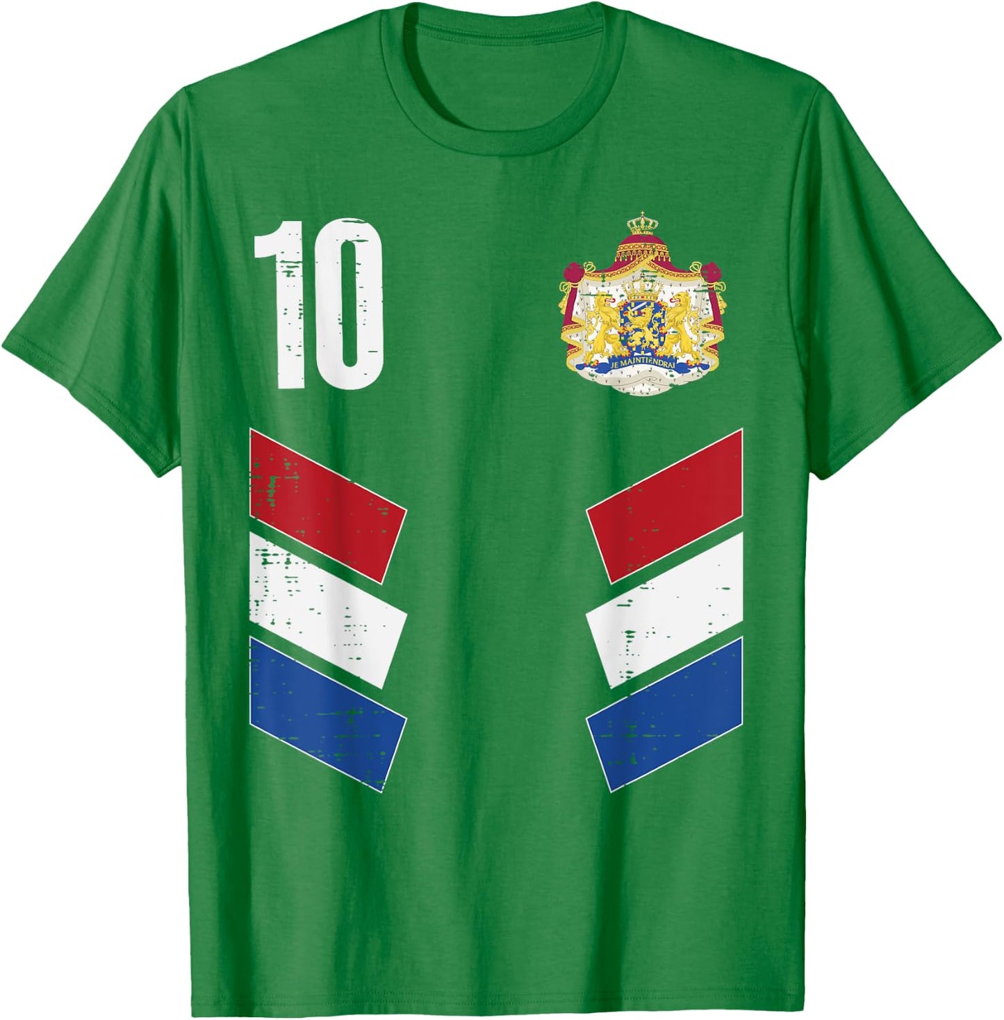 Netherlands Flag Number 10 Soccer Fan Men Women Kids Boys T-Shirt - T-Shirt | Irish Green