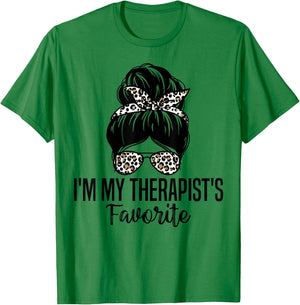 I'm My Therapist's Favorite Funny Psychologist Therapy T-Shirt - T-Shirt | Irish Green