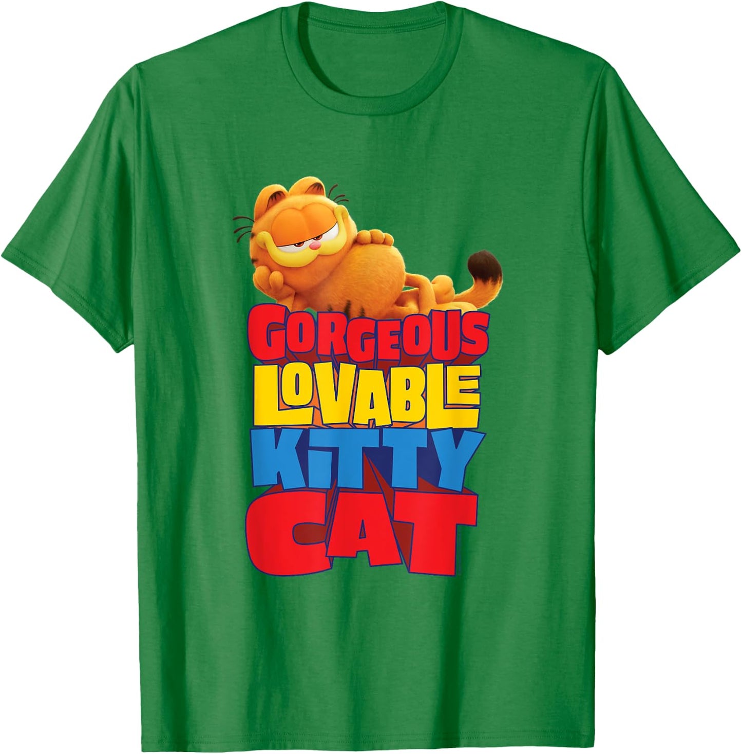 The Garfield Movie Gorgeous Lovable Kitty Cat Sassy Poster T-Shirt - T-Shirt | Irish Green