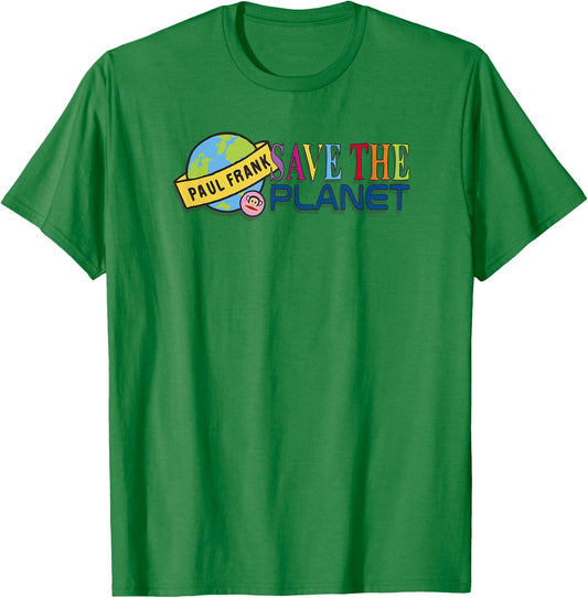 Paul Frank Earth Day Save The Planet Colorful Earth Logo T-Shirt - T-Shirt | Irish Green