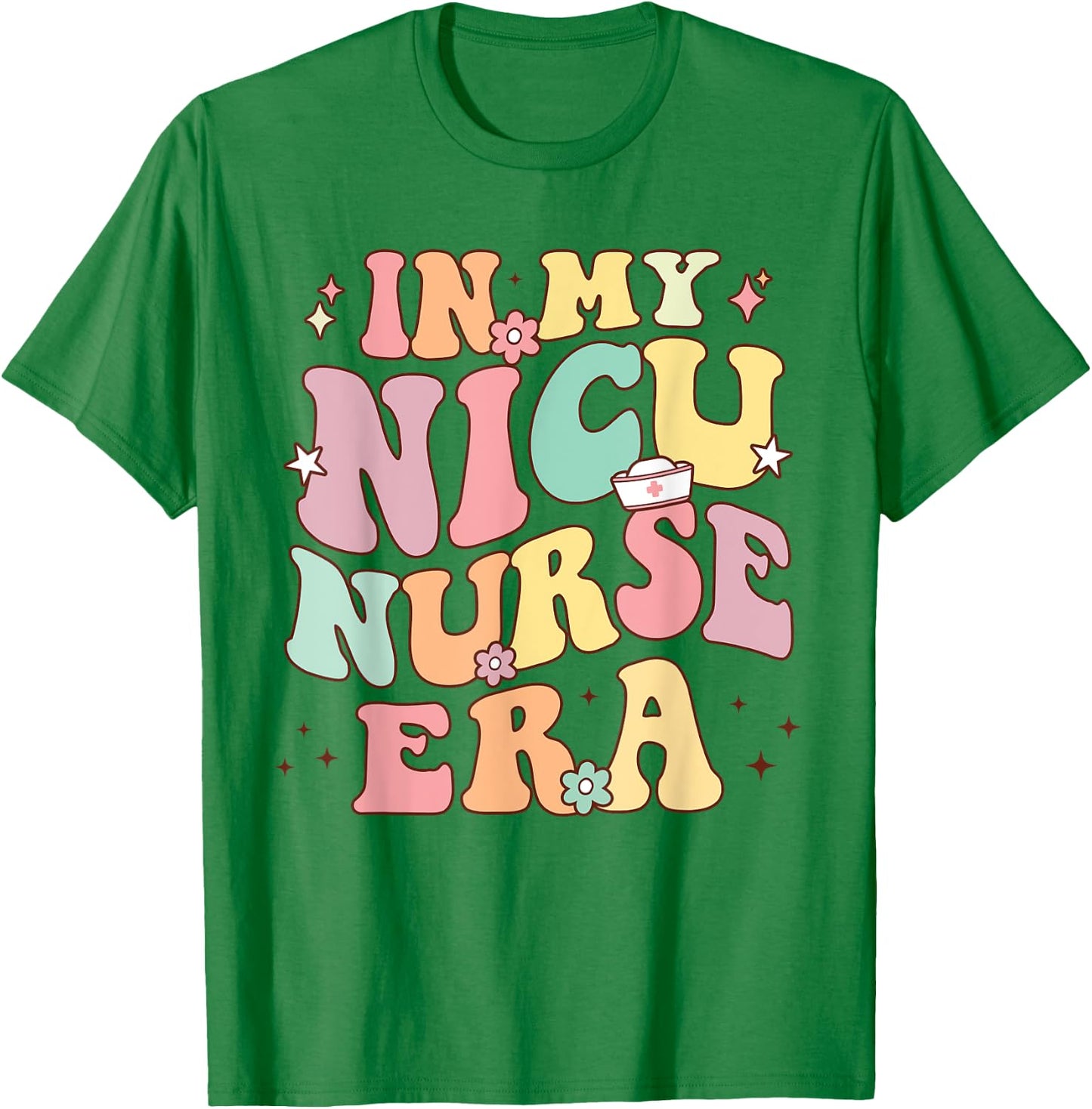 In My NICU Nurse Era Retro Nurse Appreciation Neonatal Nurse T-Shirt - T-Shirt | Irish Green
