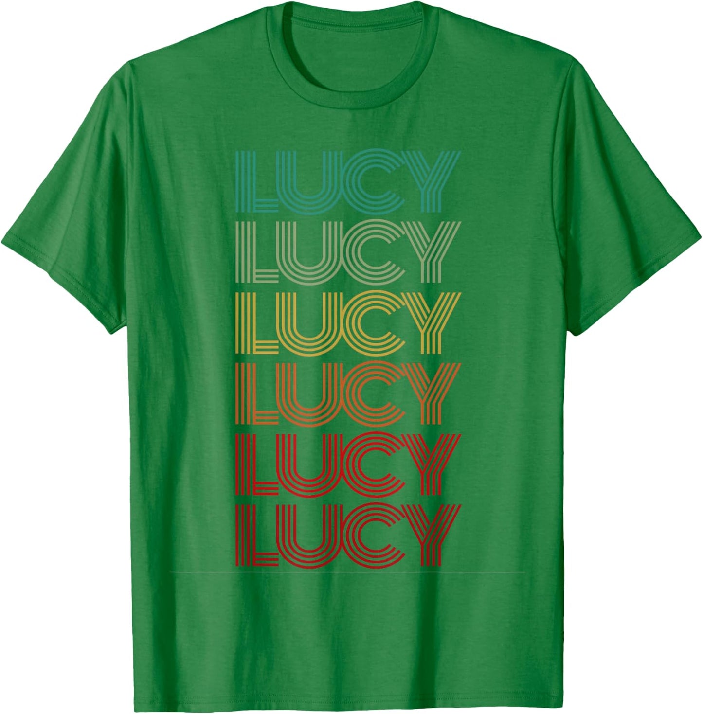 First Name LUCY Girl Retro Personalized Groovy 60s Birthday T-Shirt - T-Shirt | Irish Green