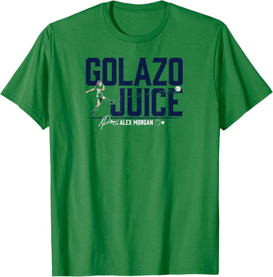 Alex Morgan: Golazo Juice USWNTPA - USA Soccer T-Shirt - T-Shirt | Irish Green