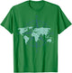 Travel Compass World Travel Map Globe World Map T-Shirt - T-Shirt | Irish Green