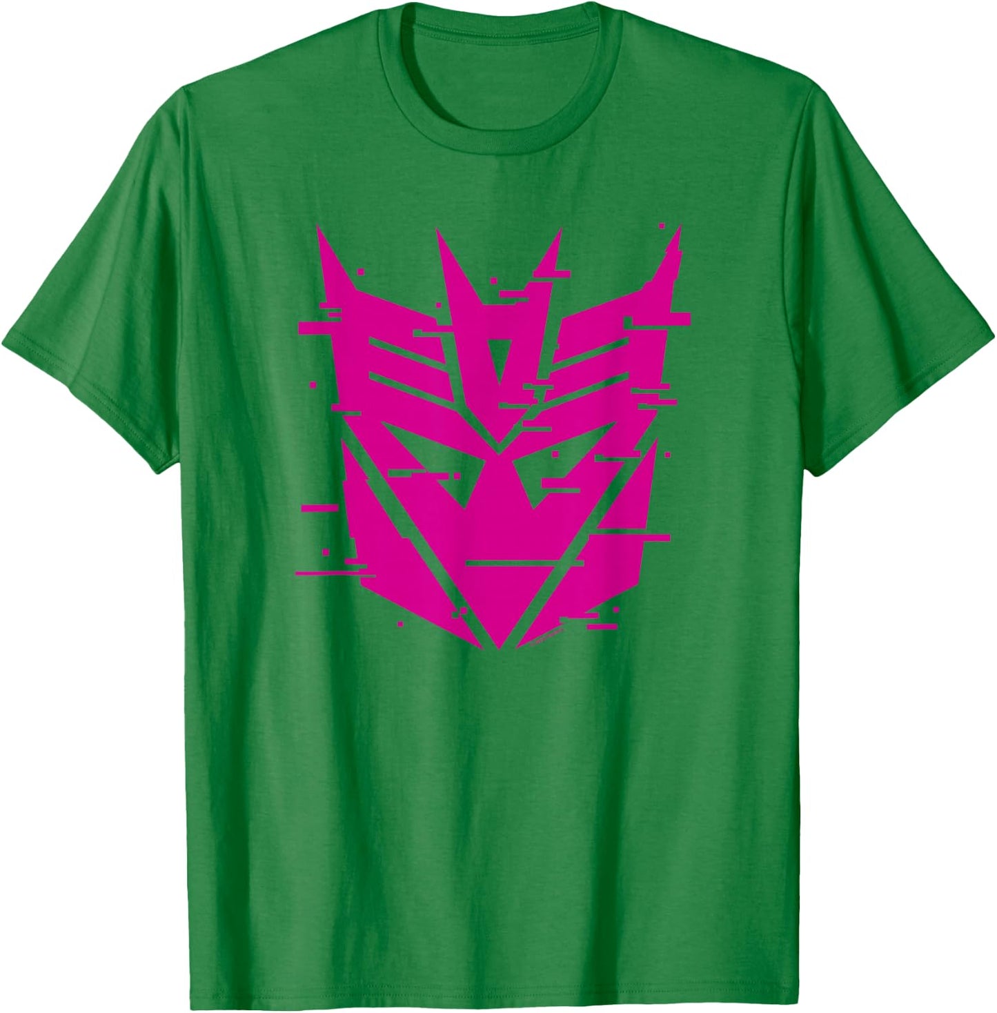 Transformers Evergreen Decepticon Glitch Logo T-Shirt - T-Shirt | Irish Green